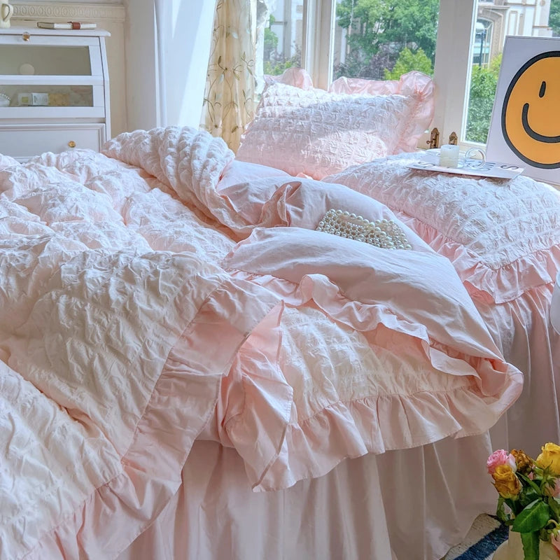 waffle lace duvet bedding