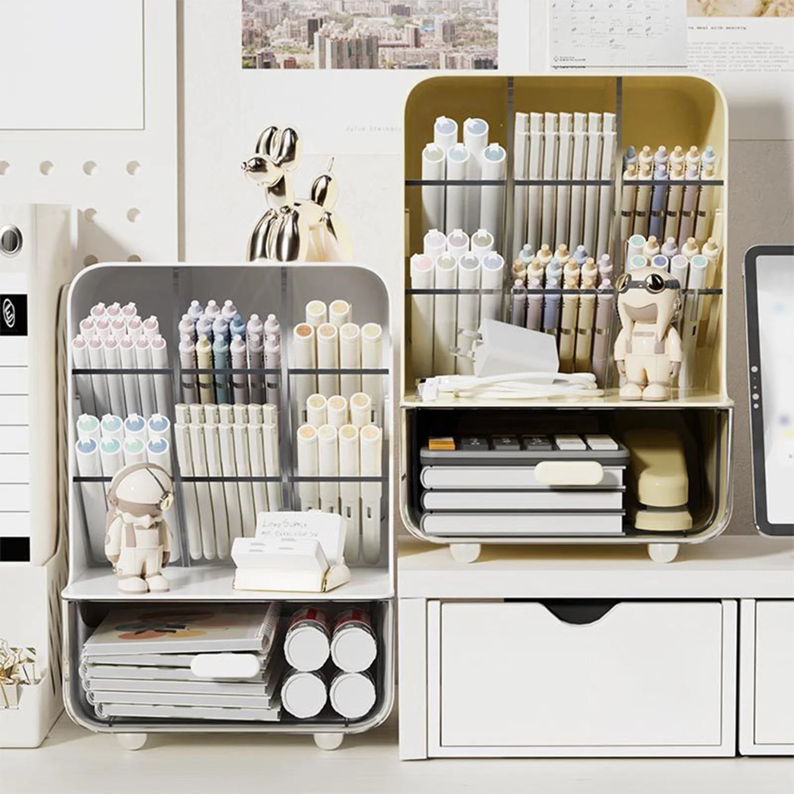 white tall desk organizer