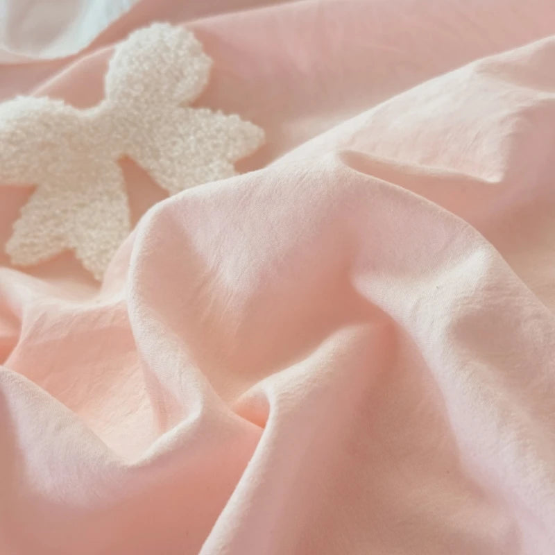 pink white bow + ruffles