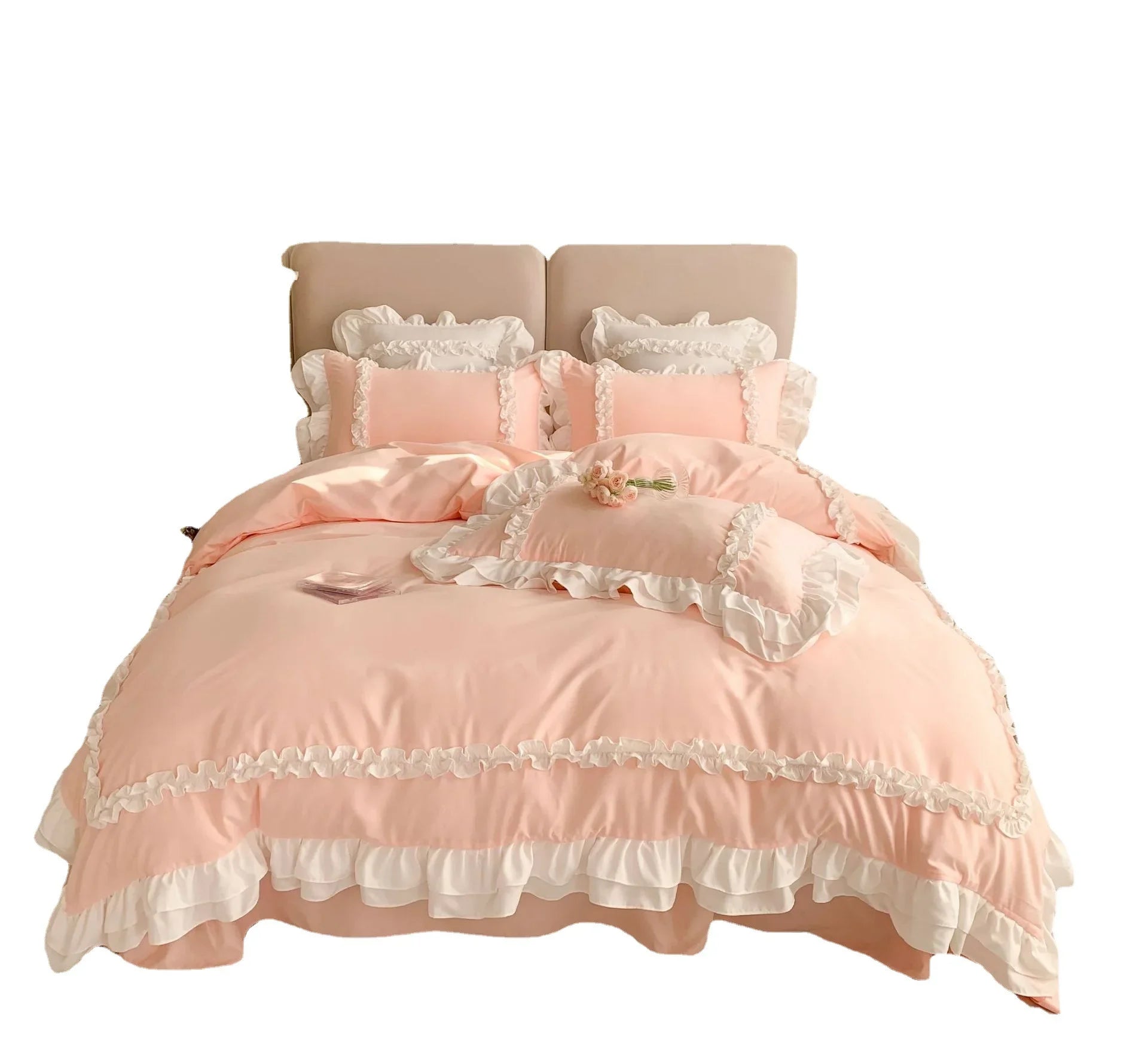 double lace ruffle duvet sets