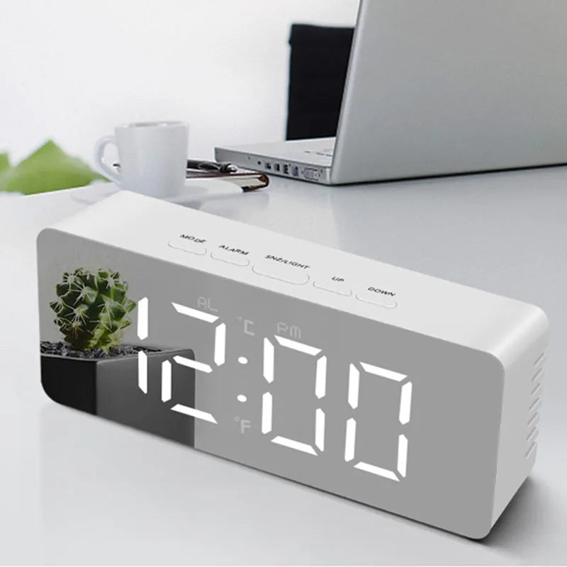 mirror digital alarm clock