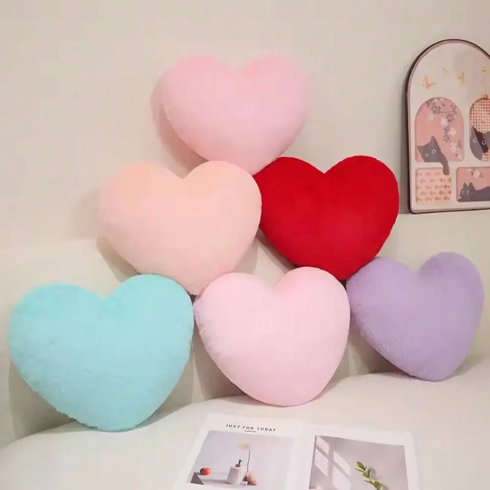 plush pink heart pillow