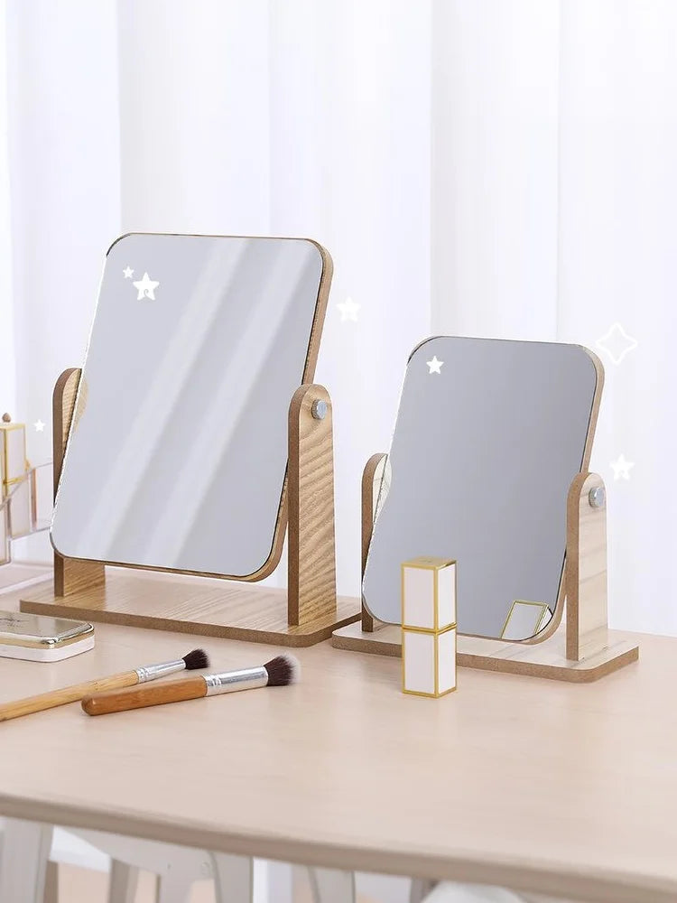 double rotating mirror - wood
