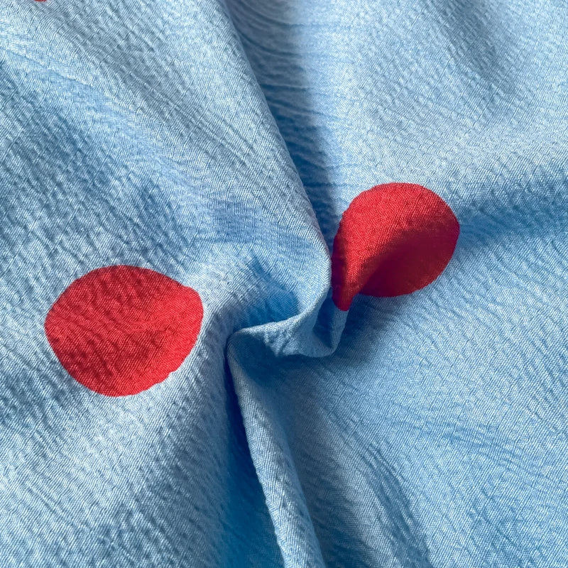 red blue polka dot retro bedding