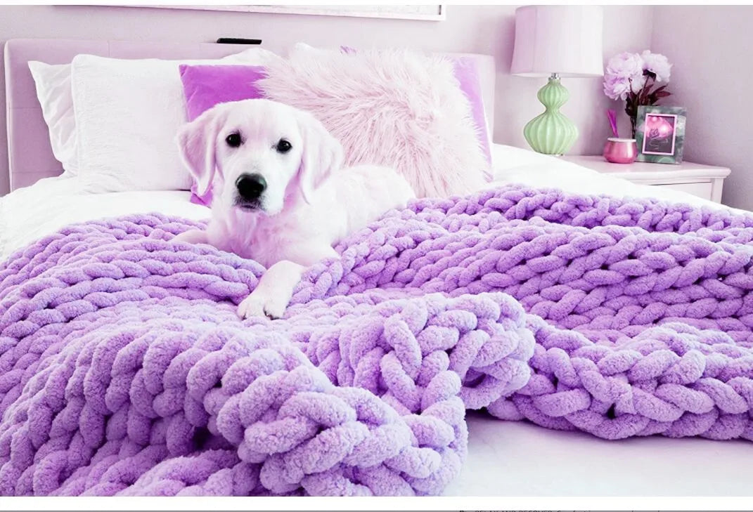 large stitch knit blanket