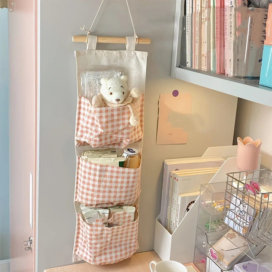 pink wall storage tote