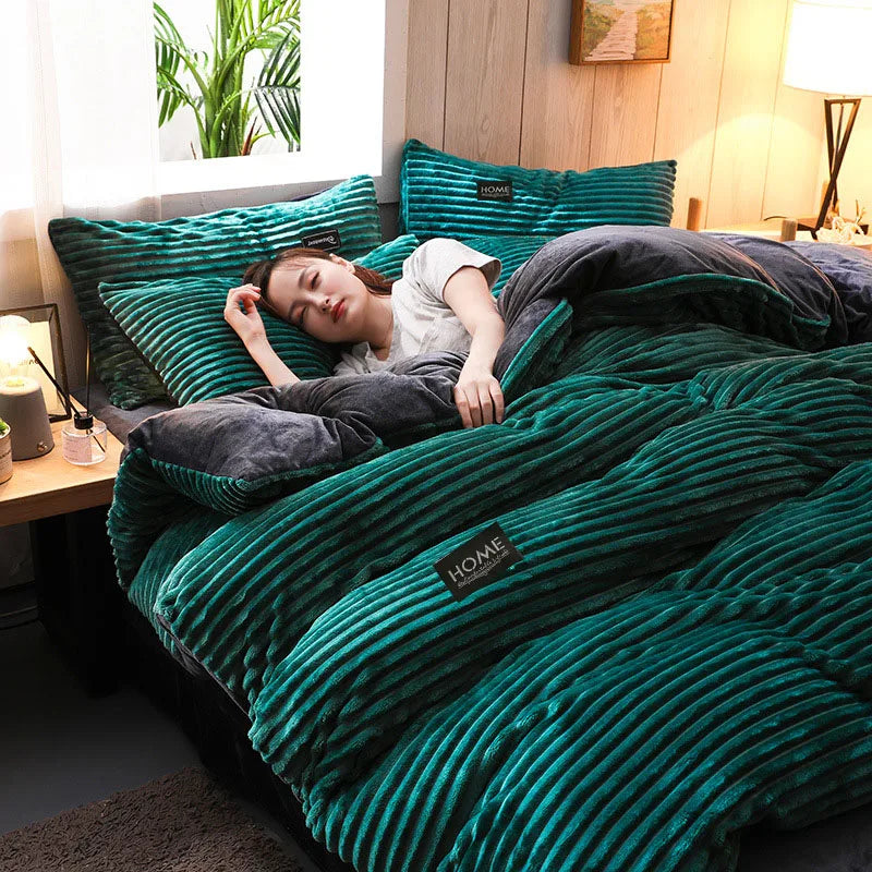 fuzzy corduroy duvet cover set