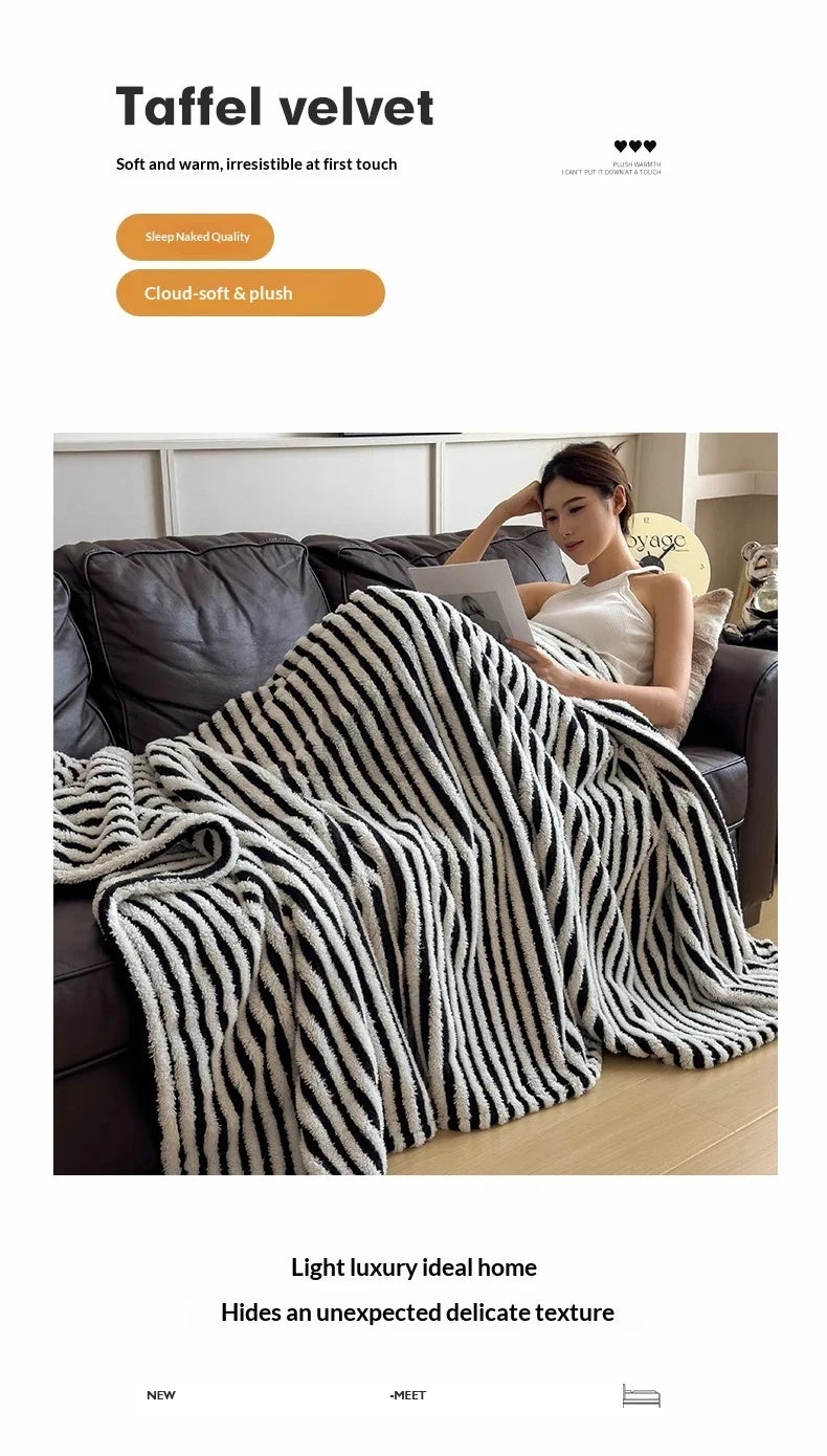 striped throw blanket