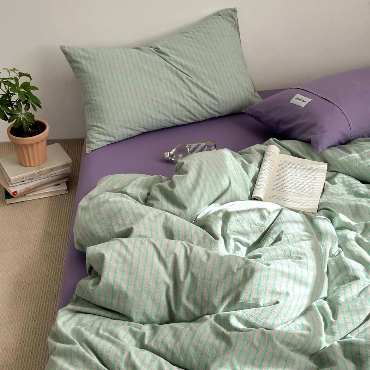 plain stripes duvet sets
