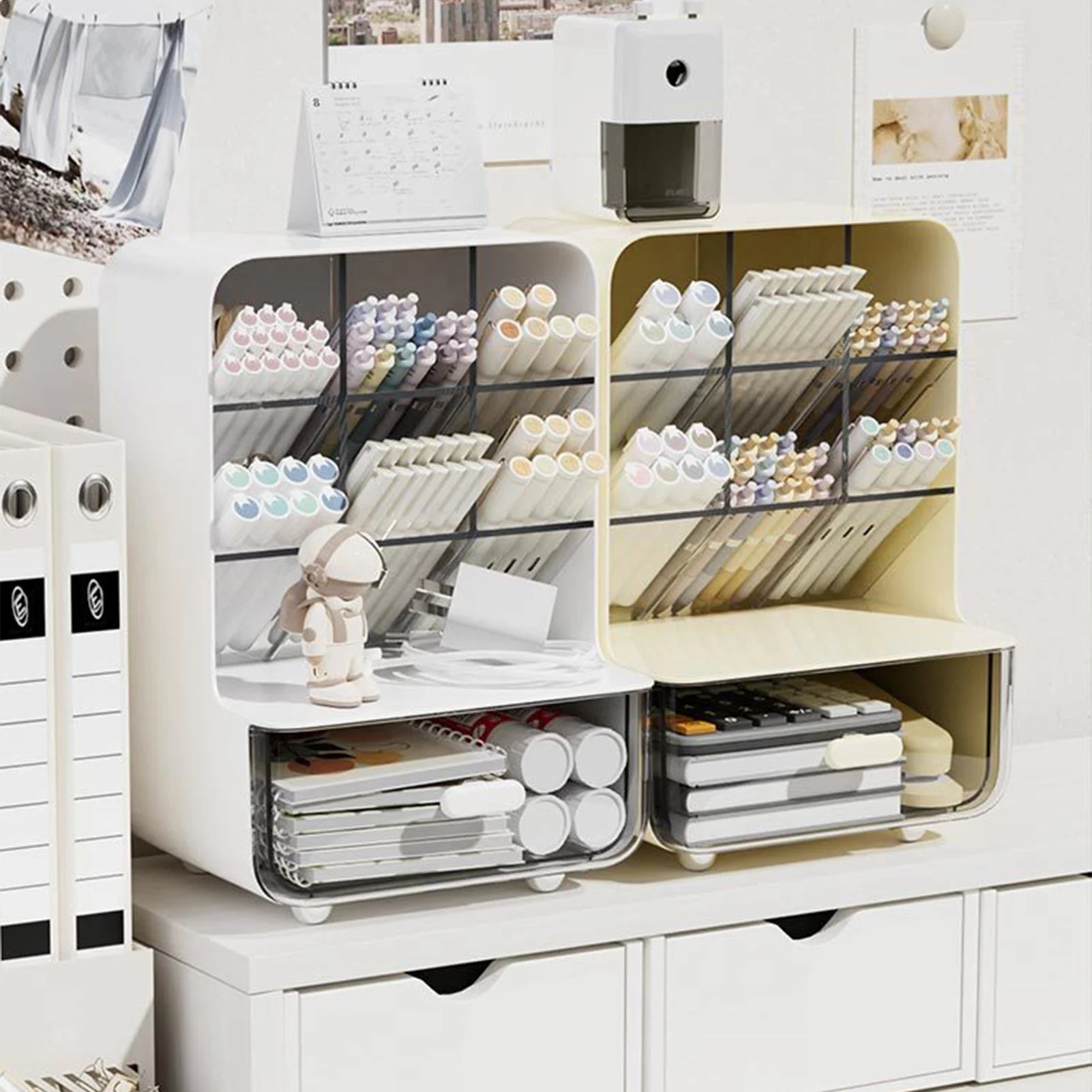 white tall desk organizer