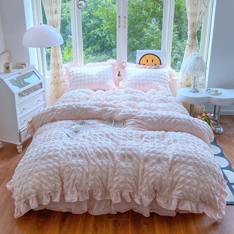 waffle lace duvet bedding