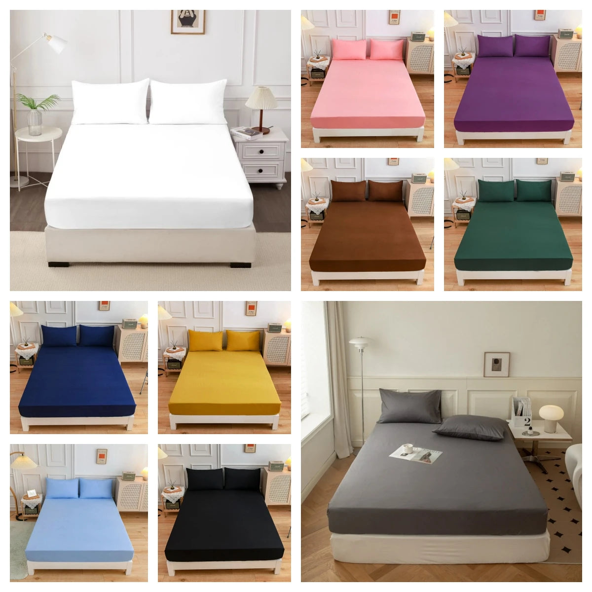 more color solid fitted sheet