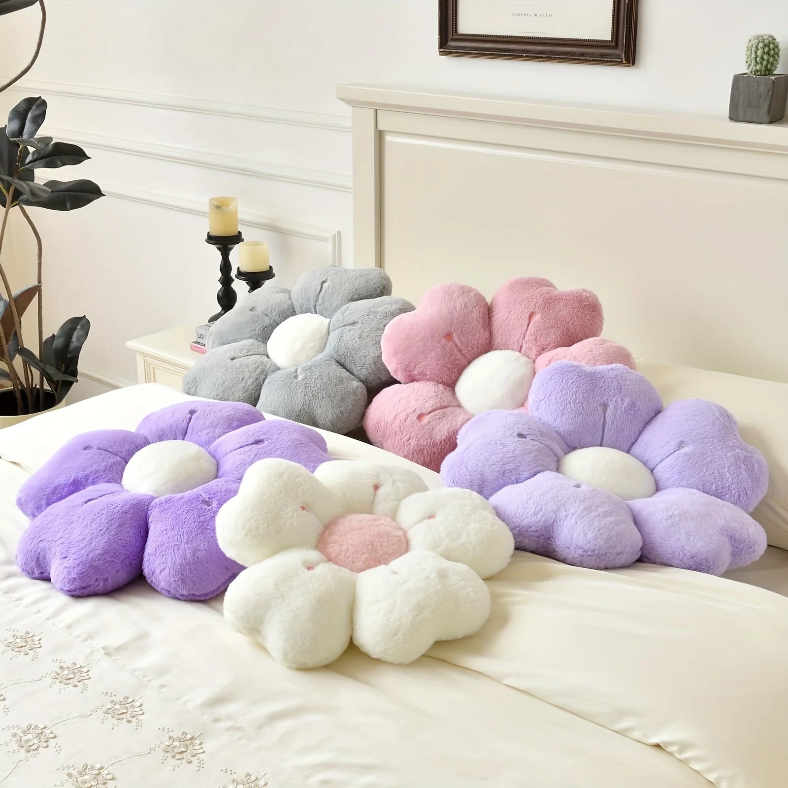 plush flower pillow