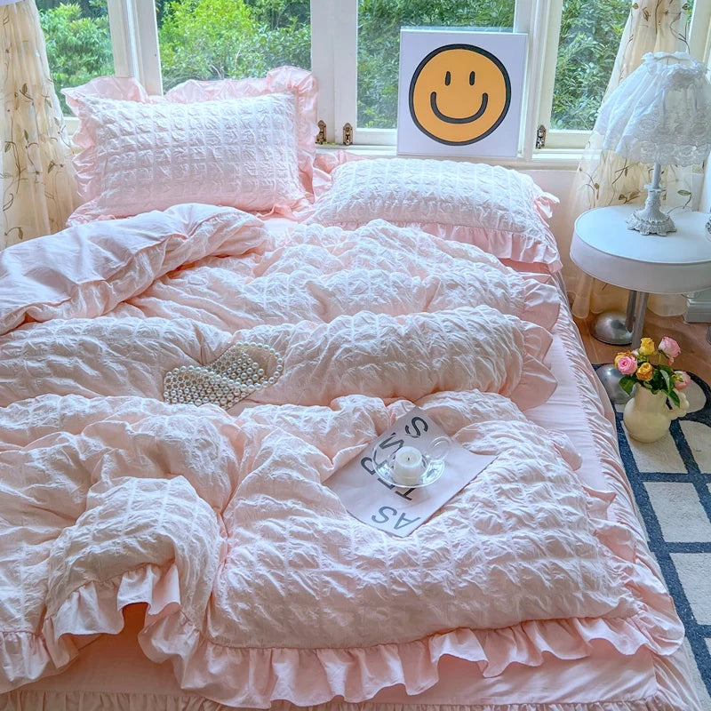 waffle lace duvet bedding
