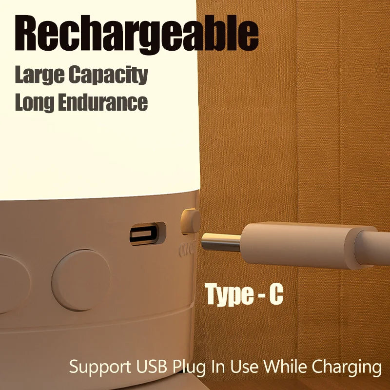rechargeable wireless bedside lamp with time