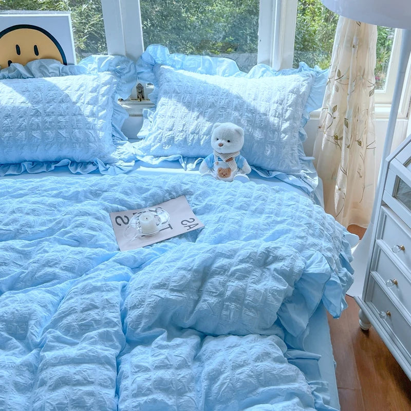 waffle lace duvet bedding