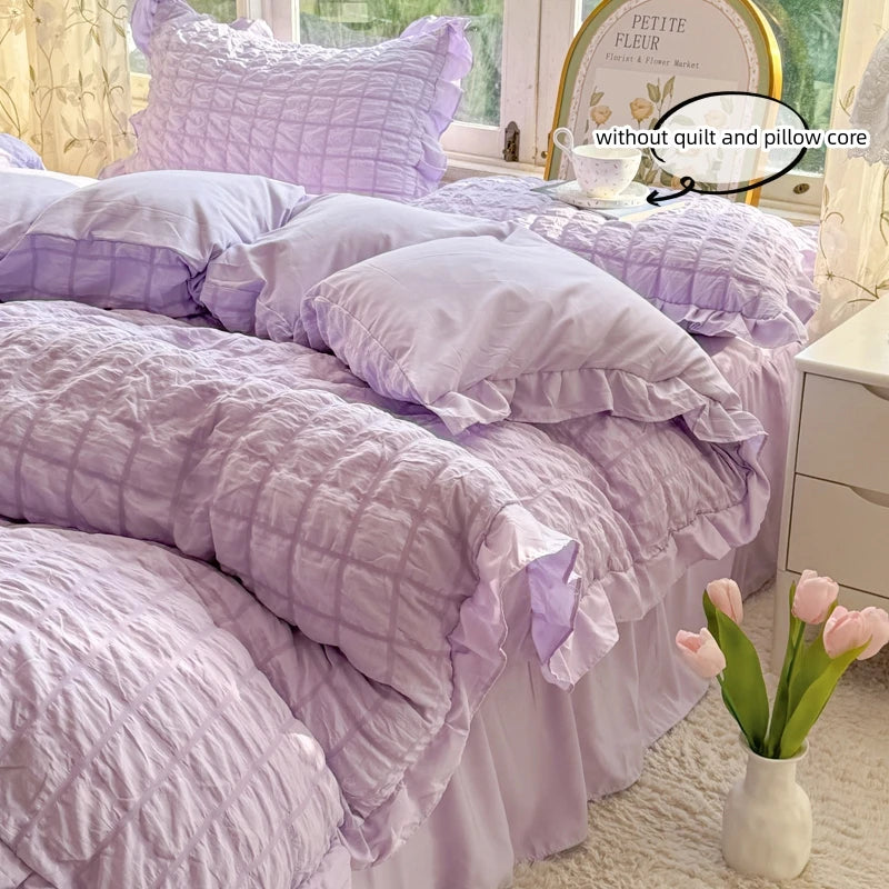 waffle lace duvet bedding