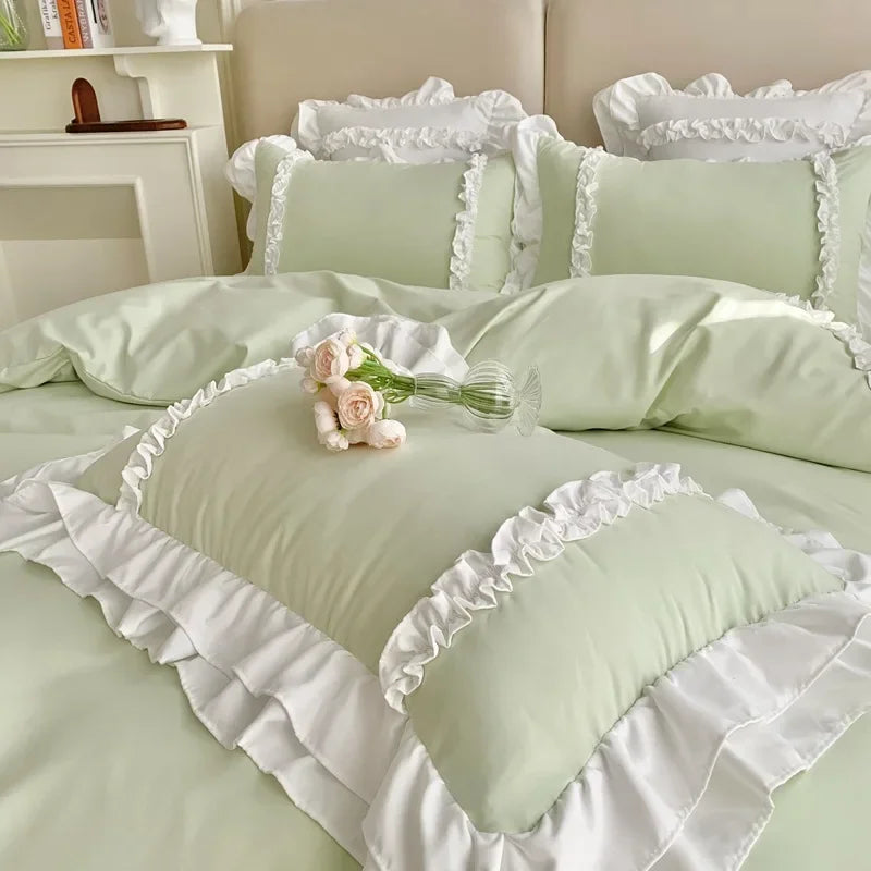 double lace ruffle duvet sets
