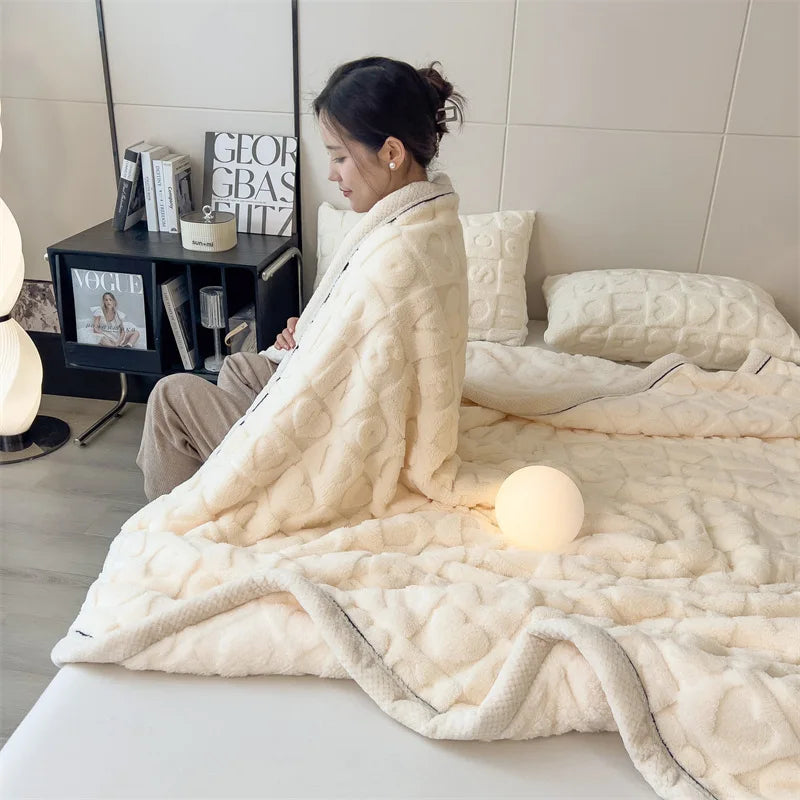 carved velvet plush blanket