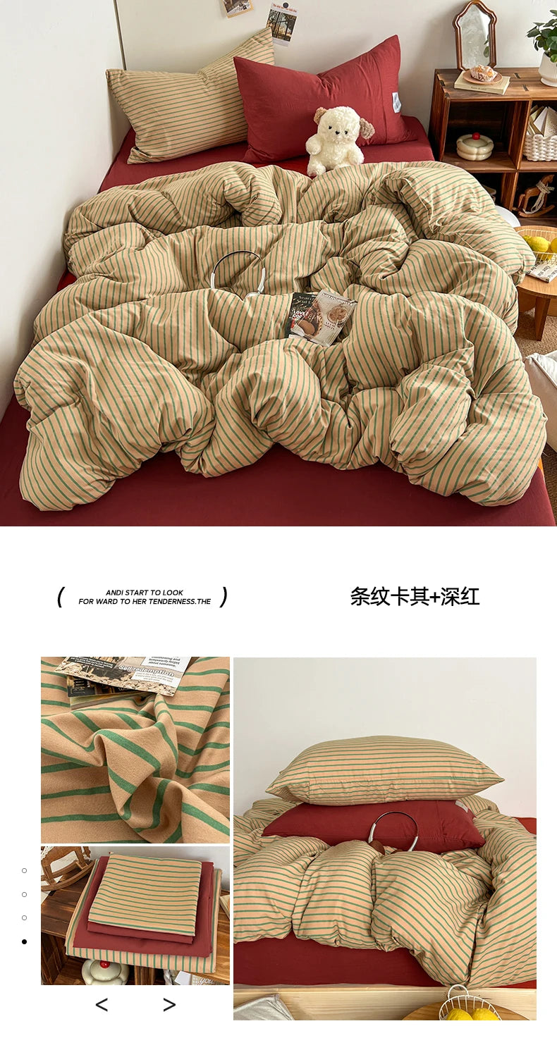 stripey duvet sheet set