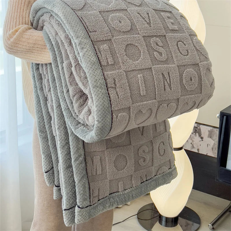 carved velvet plush blanket