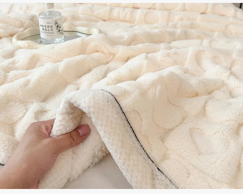 carved velvet plush blanket