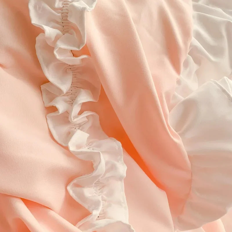 double lace ruffle duvet sets