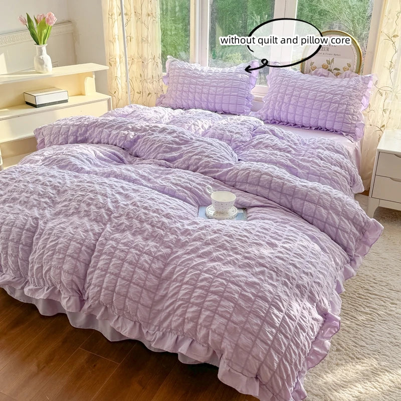 waffle lace duvet bedding