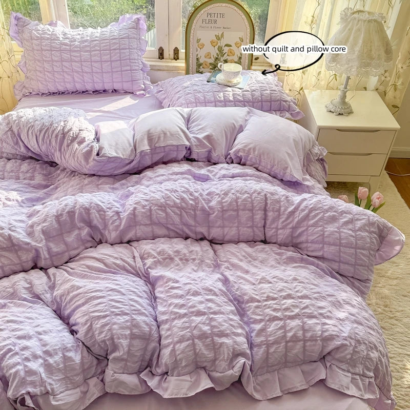 waffle lace duvet bedding