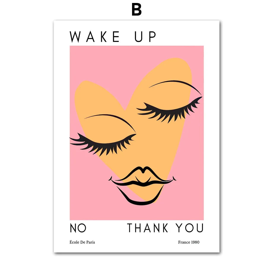 pink graphic print posters