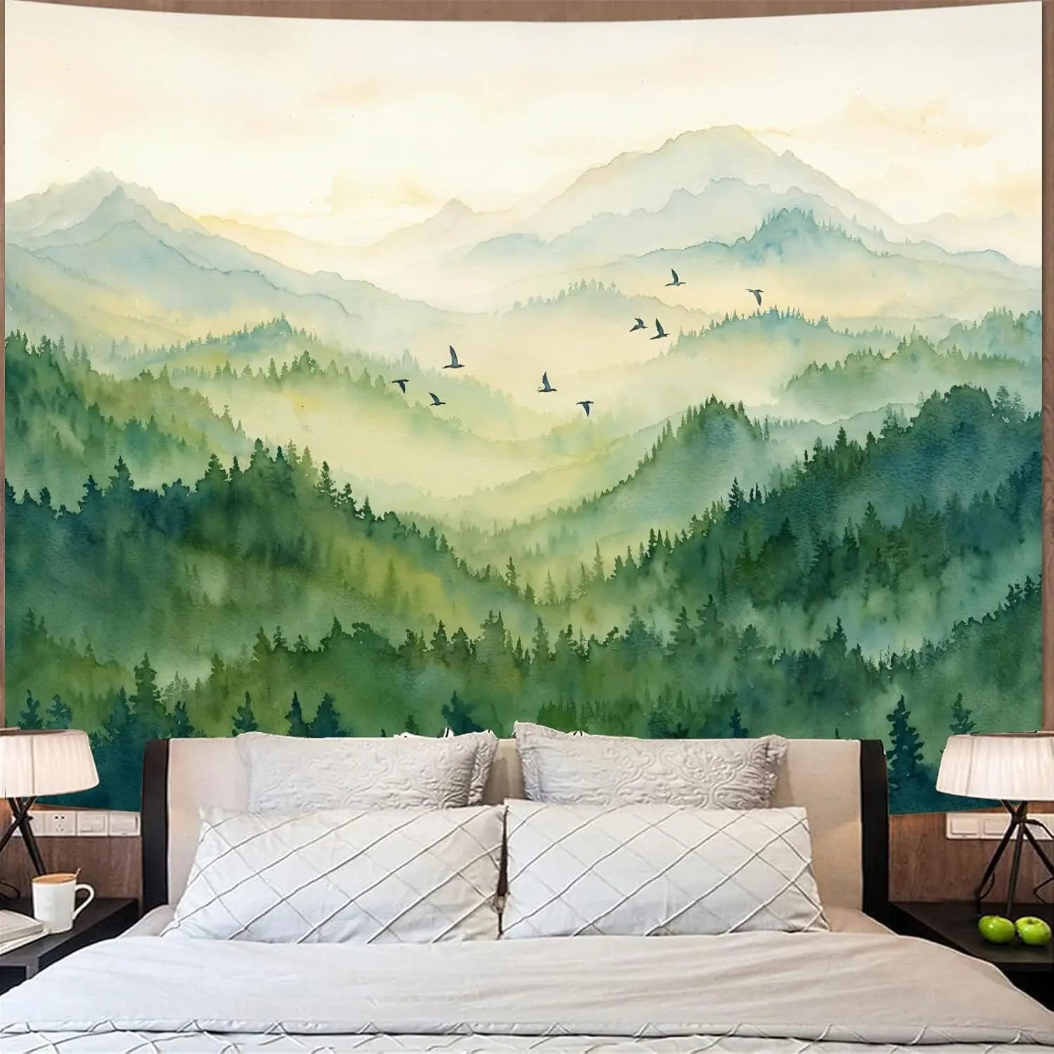 misty mountain tapestry