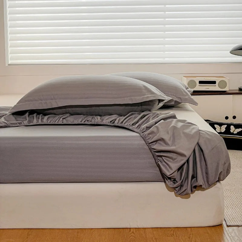solid textured fitted sheet SET