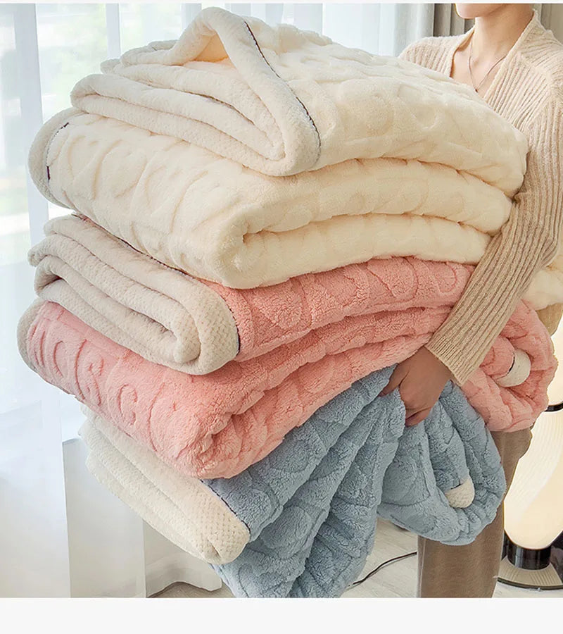 carved velvet plush blanket