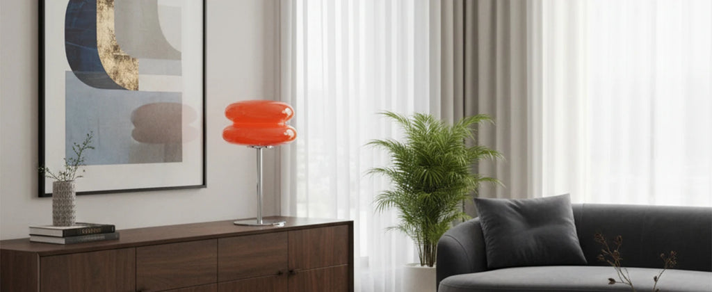 double ring glass table lamp