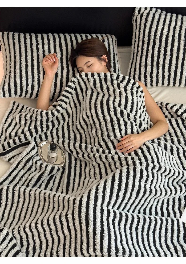 striped throw blanket