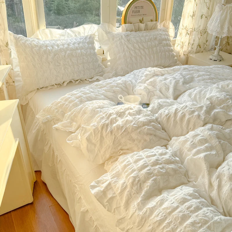 waffle lace duvet bedding