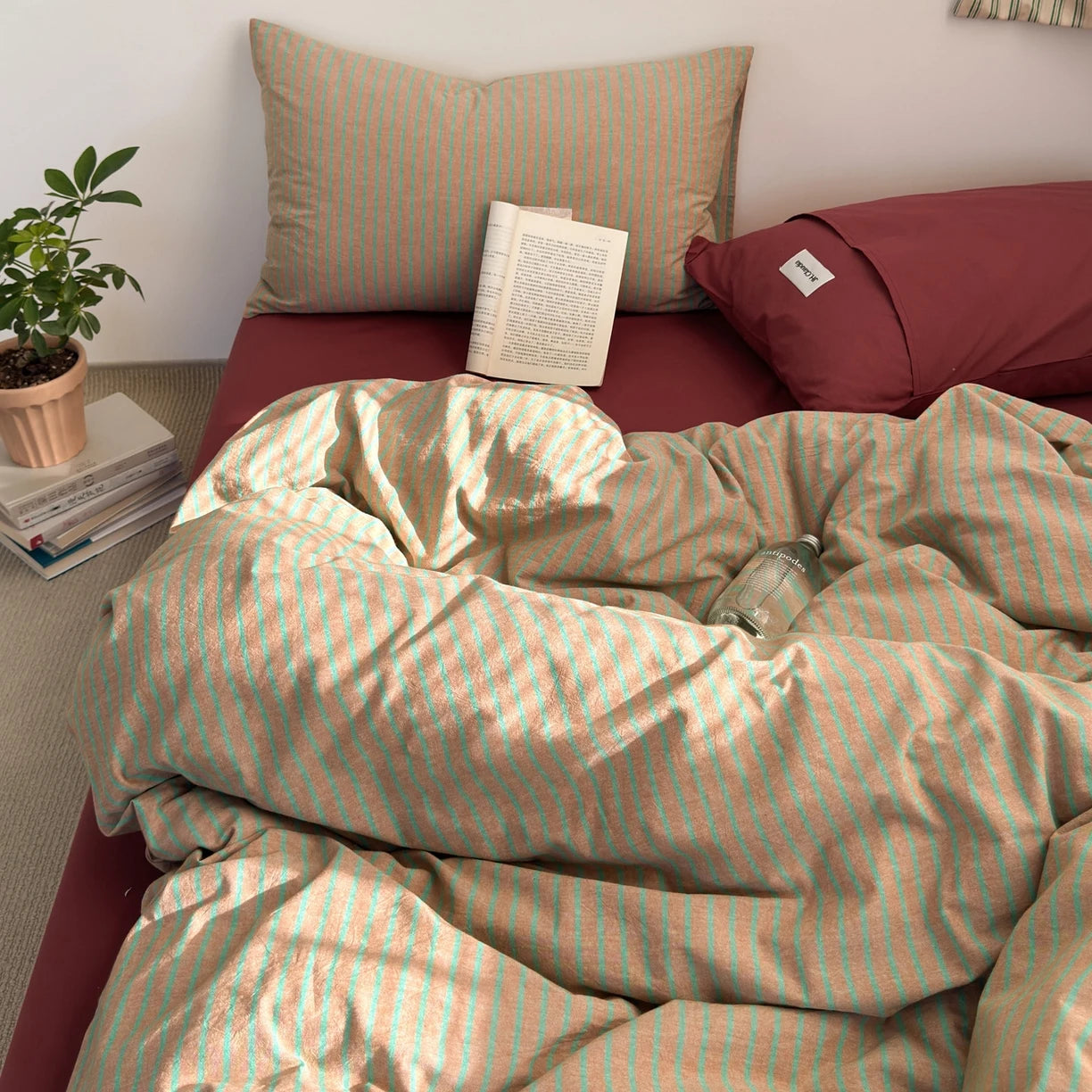 plain stripes duvet sets