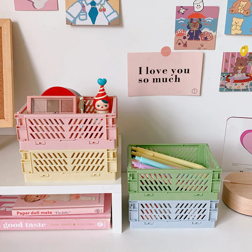 mini colorful milk crate organizers