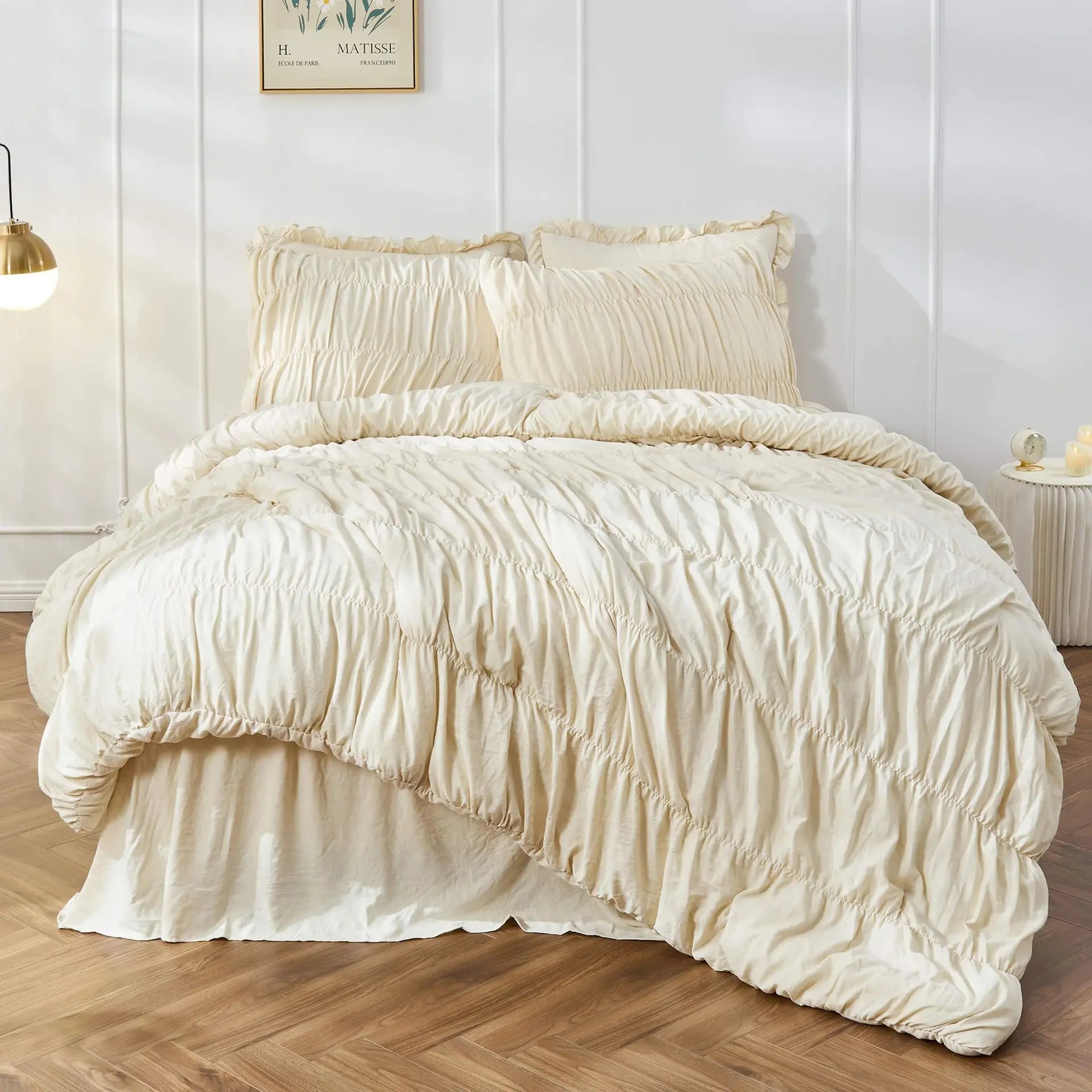 bohemian pleated duvet cover- 3 set