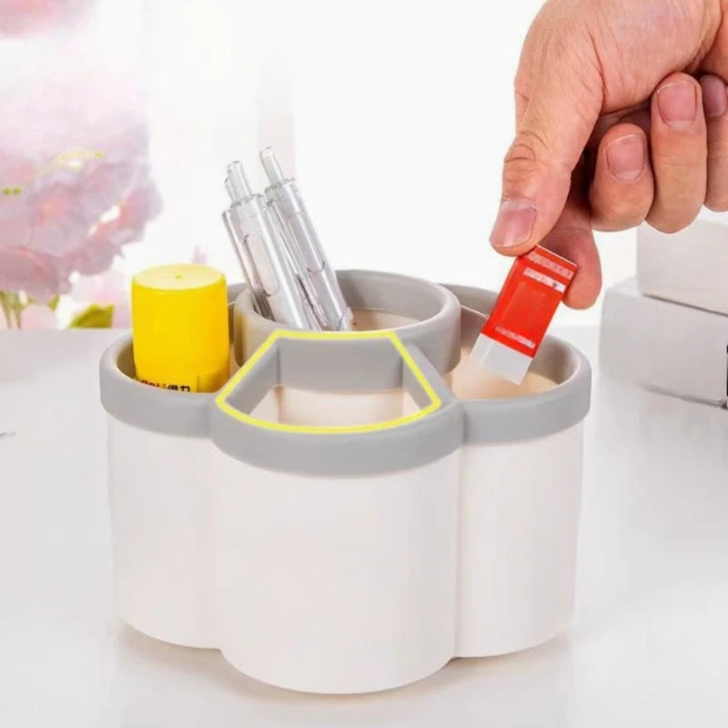 flower rotating desk organizer