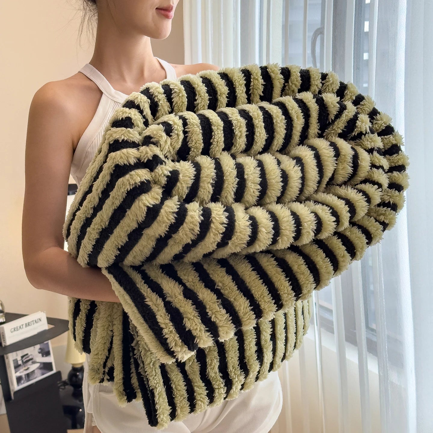 striped throw blanket