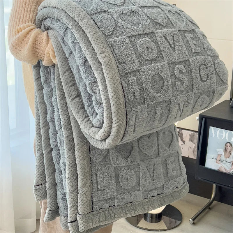 carved velvet plush blanket