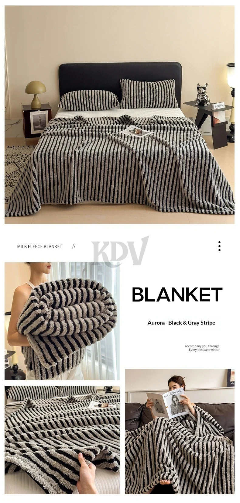 striped throw blanket