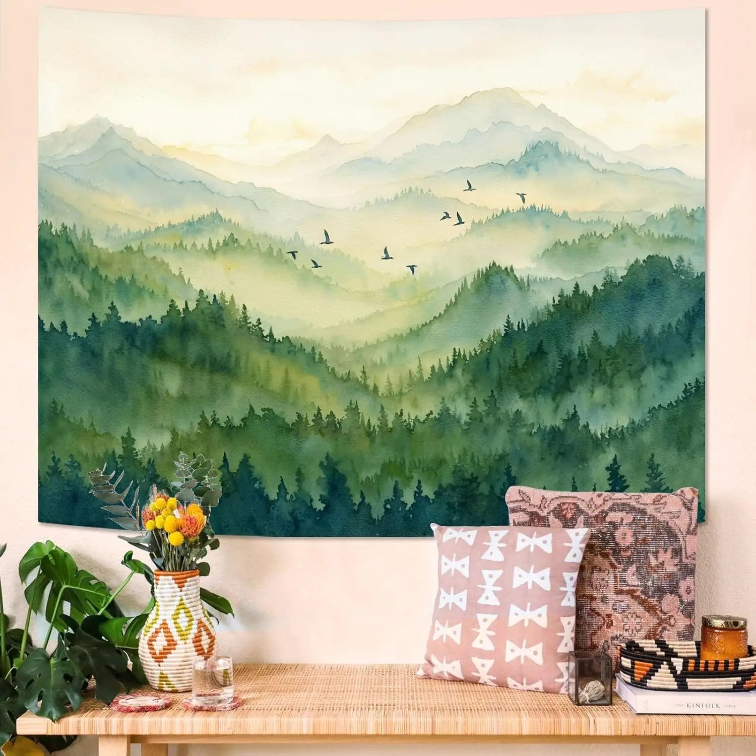 misty mountain tapestry