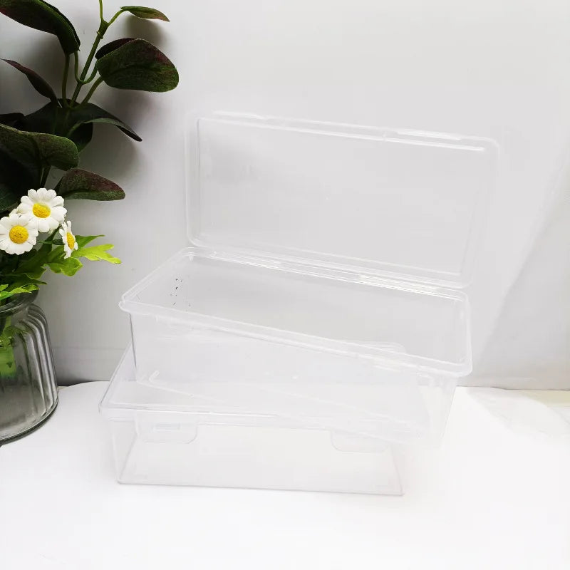 2 clear storage bins