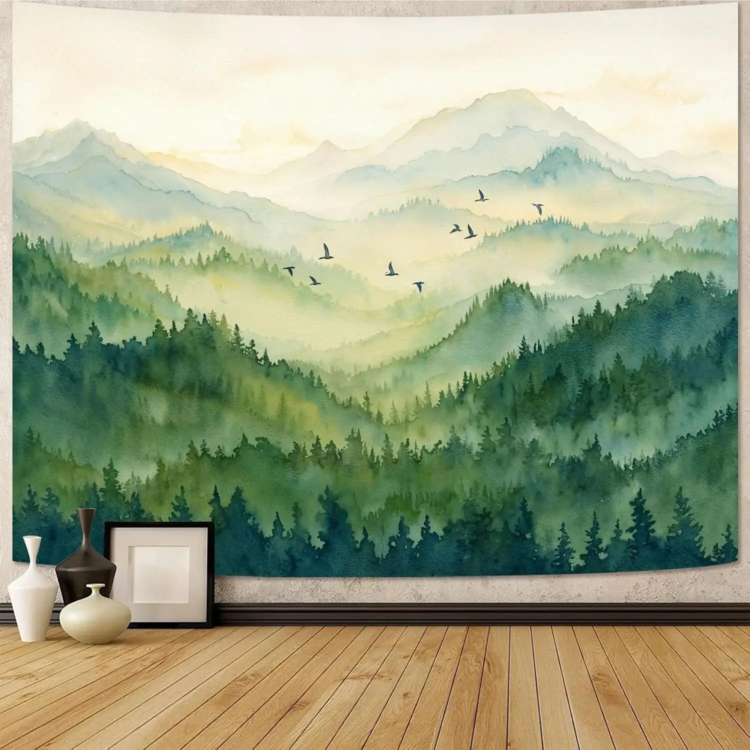 misty mountain tapestry