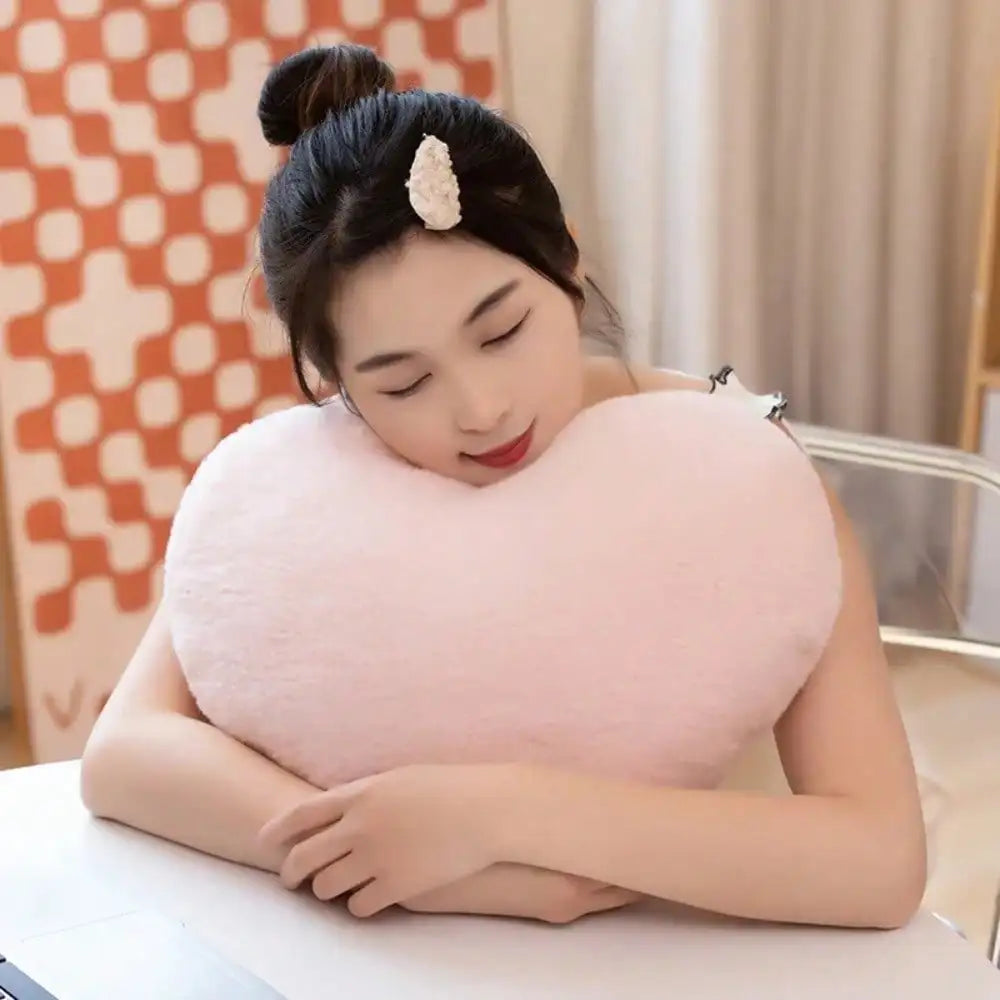 plush pink heart pillow