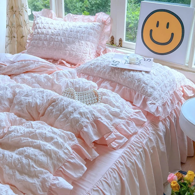 waffle lace duvet bedding