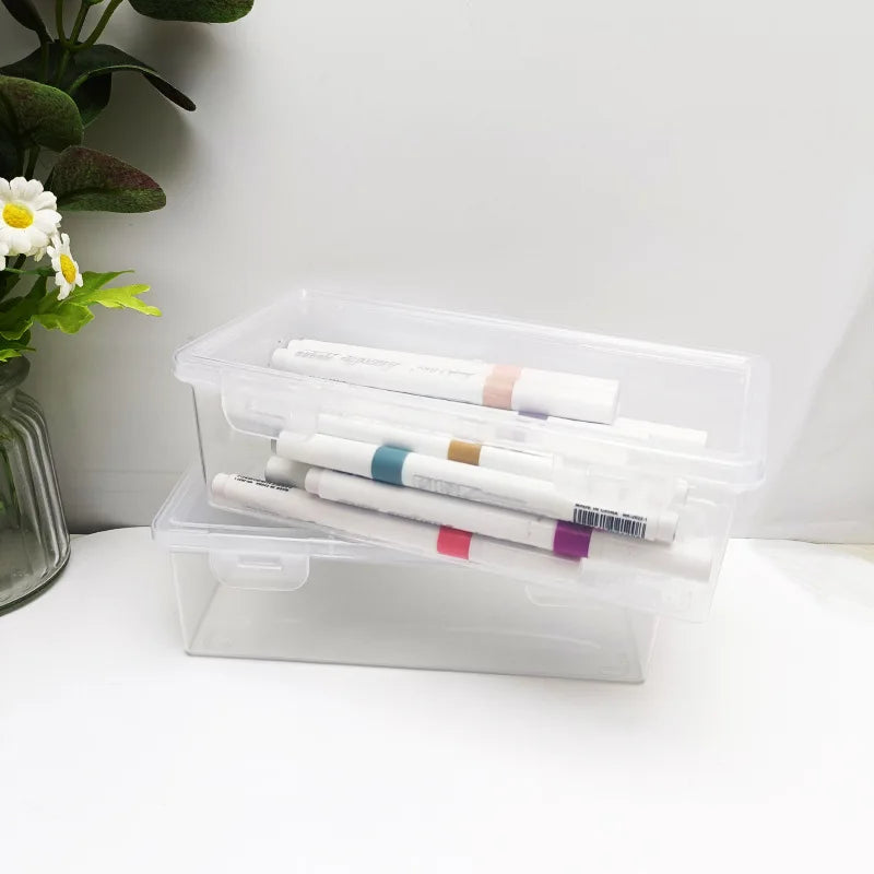 2 clear storage bins