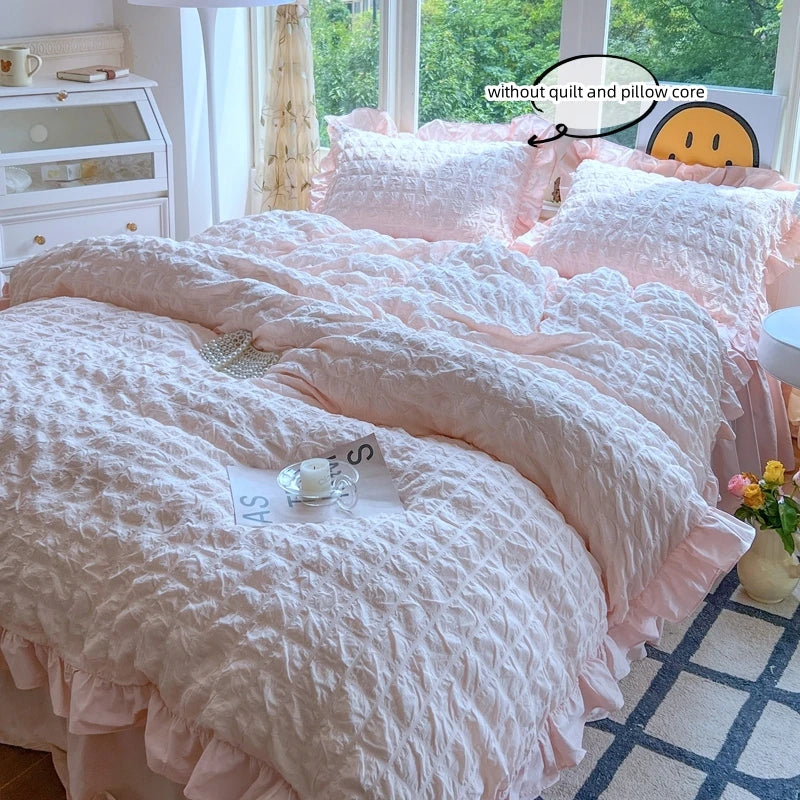 waffle lace duvet bedding